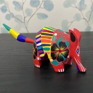 Handcrafted Armadillo Alebrije Wood Carved Figurine
